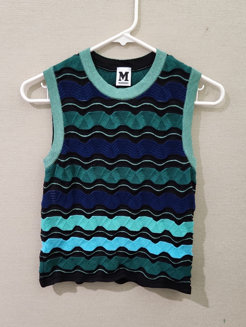 M by Missoni Wave-Knit Sleeveless Top Size Small